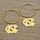 UNC Logo Gold Hoops